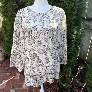 TAHARI LINEN BLOUSE Like New